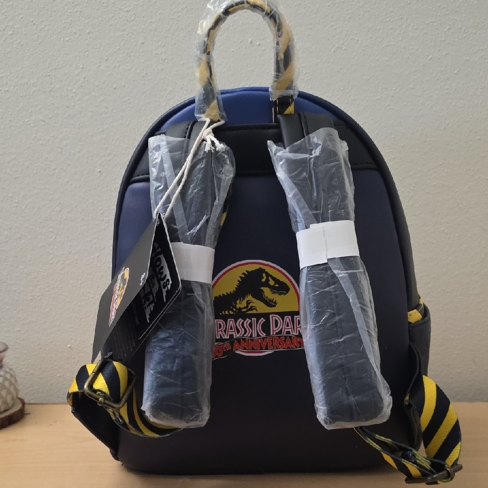 Loungefly Jurassic Park Blue and Black Backpack - Picture 2 of 10